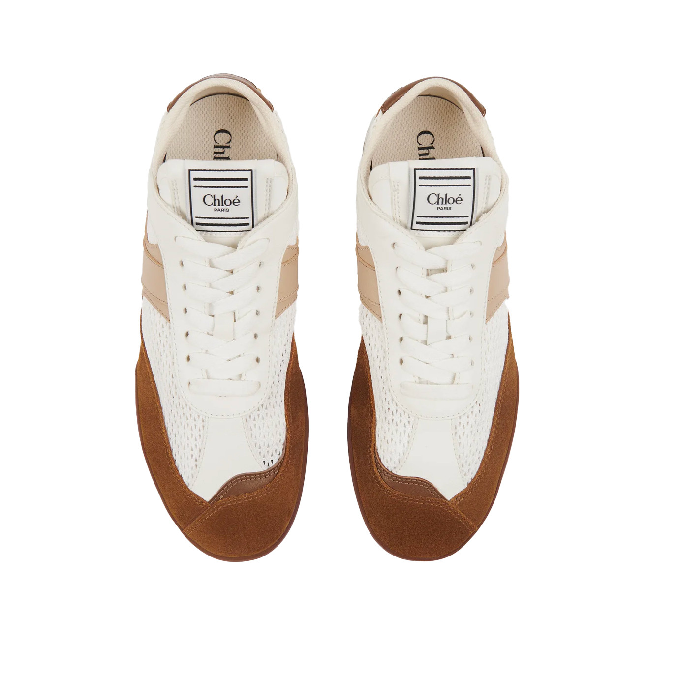 Visuel 3 : Collection Chloé Bordeaux | Sneaker haute kick en cuir camel| Boutique de Chaussures de luxe Parenthese Bordeaux