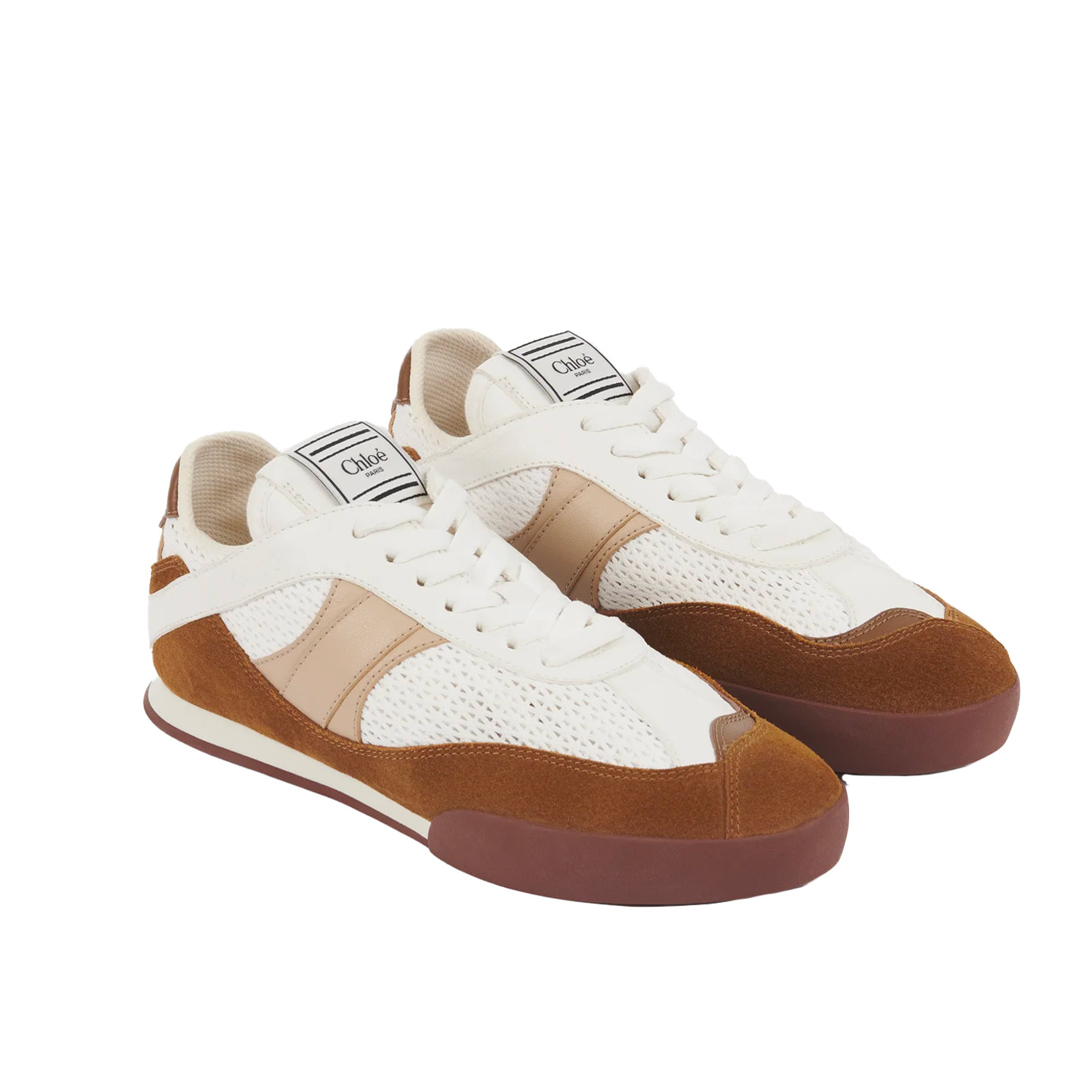 Visuel 2 : Collection Chloé Bordeaux | Sneaker basse kick en cuir camel| Boutique de Chaussures de luxe Parenthese Bordeaux
