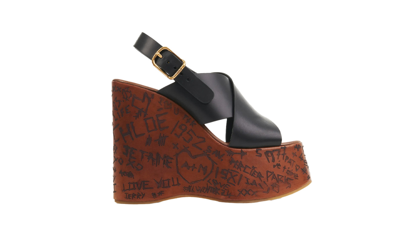 Visuel 1 : Collection Chloe Bordeaux | Sandale compensée maxime noir| Boutique de chaussures de Luxe Parenthese Bordeaux