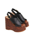 Visuel 2 : Collection Chloe Bordeaux | Sandale compensée maxime noir| Boutique de chaussures de Luxe Parenthese Bordeaux