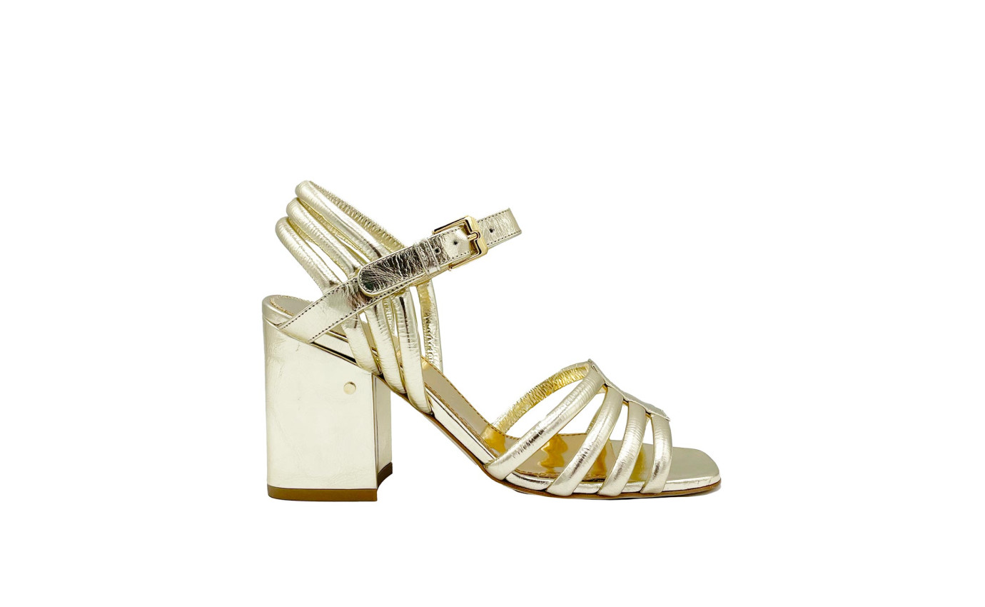 Visuel 1 : Laurence Dacade| Sandale Camila en cuir platine| Boutique de luxe Parenthese