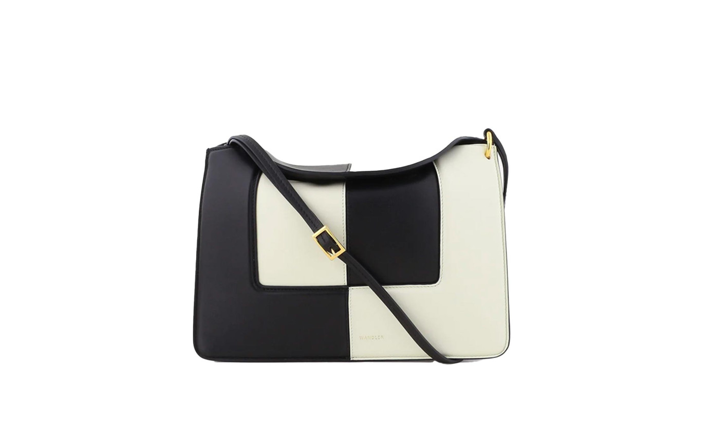 Visuel 1 : Wandler | Sac Penelope en cuir noir et blanc| Boutique de sacs de Luxe Parenthese