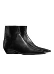 Visuel 2 : Collection Khaite Bordeaux | Bottine Marfa en cuir noir| Boutique de chaussures de Luxe Parenthese