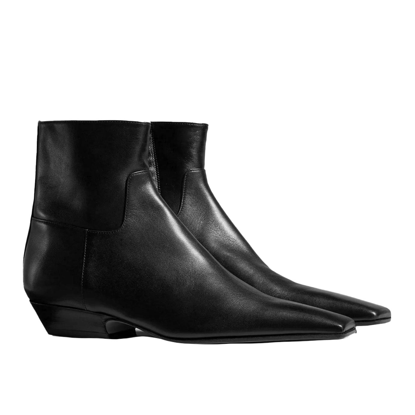 Visuel 2 : Collection Khaite Bordeaux | Bottine Marfa en cuir noir| Boutique de chaussures de Luxe Parenthese