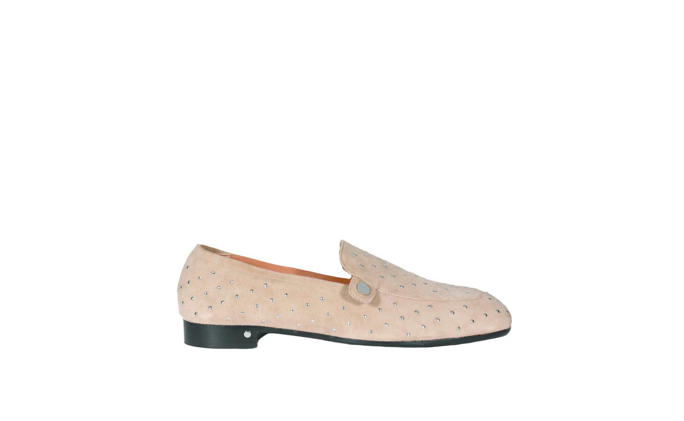Visuel 1 : Laurence Dacade| Mocassin Angela beige et clous| Boutique de luxe Parenthese