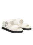 Visuel 2 : Jimmy Choo | Sandale Verity en cuir ivoire et cristaux| Boutique Parenthese