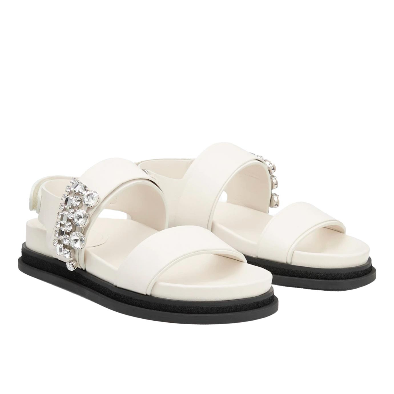 Visuel 2 : Jimmy Choo | Sandale Verity en cuir ivoire et cristaux| Boutique Parenthese