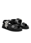 Visuel 2 : Jimmy Choo | Sandale Verity en cuir noir et cristaux| Boutique Parenthese
