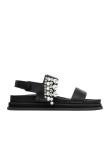 Visuel 1 : Jimmy Choo | Sandale Verity en cuir noir et cristaux| Boutique Parenthese