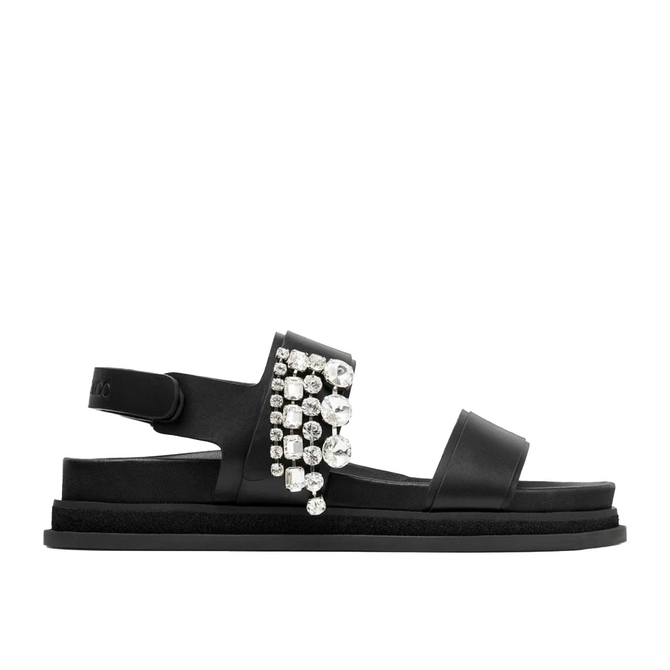 Visuel 1 : Jimmy Choo | Sandale Verity en cuir noir et cristaux| Boutique Parenthese