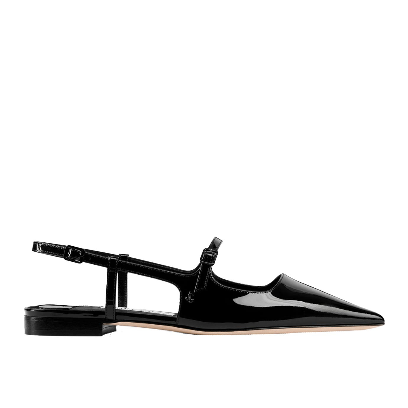 Visuel 1 : Jimmy Choo | Ballerine plate Didi en cuir noir vernis | Boutique Parenthese