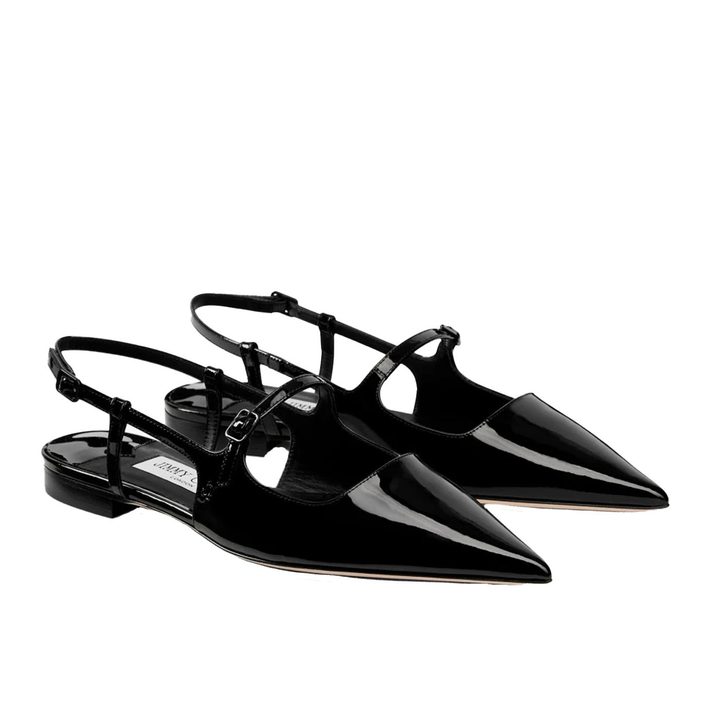 Visuel 2 : Jimmy Choo | Ballerine plate Didi en cuir noir vernis | Boutique Parenthese