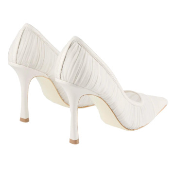 Visuel 3 : Jimmy Choo | Escarpin Lotta en tulle ivoire| Boutique Parenthese