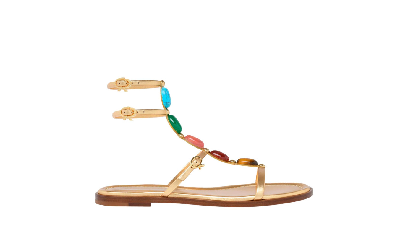 Visuel 1 : Collection Gianvito Rossi Bordeaux | Sandale Shanti plate en cuir mekong | Chaussures Parenthese