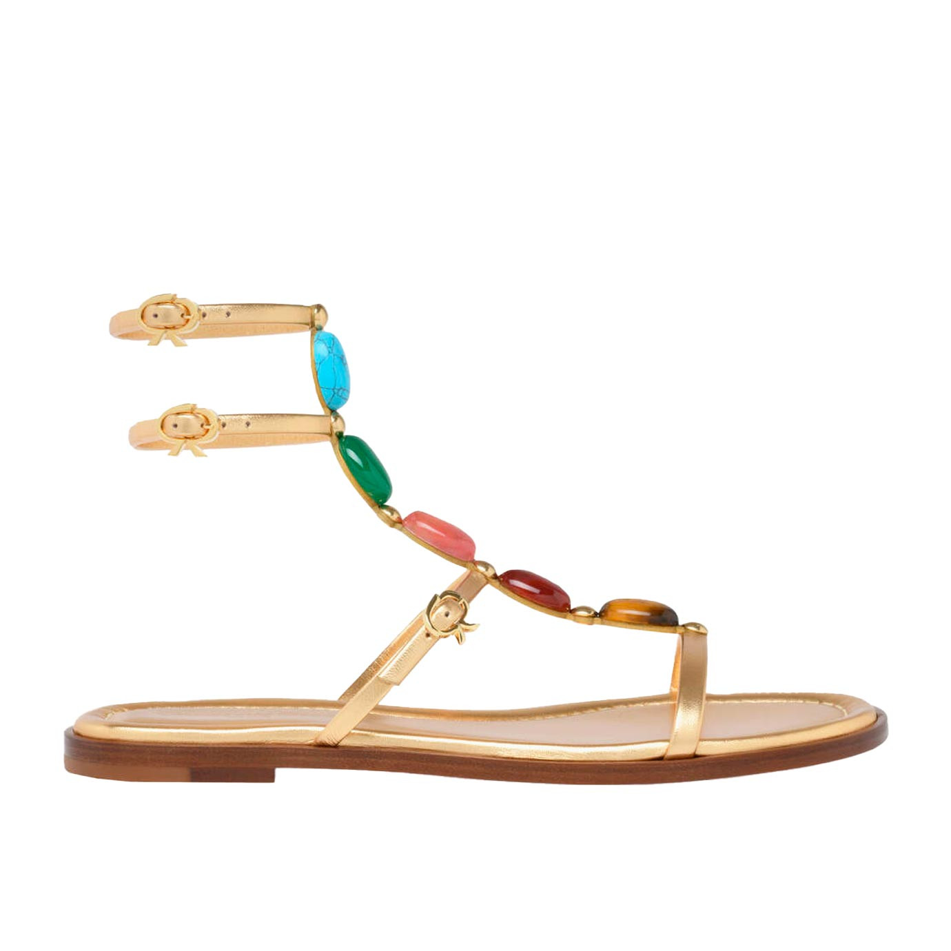 Visuel 1 : Collection Gianvito Rossi Bordeaux | Sandale Shanti plate en cuir mekong | Chaussures Parenthese