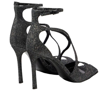 Visuel 3 : Jimmy Choo | Sandale Azia en maille et lurex noir| Boutique Parenthese