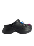 Visuel 1 : Collection Balenciaga Bordeaux | Chaussures Crocs mule en cuir noir et charms Jibbitz| Boutique de luxe Bordeaux