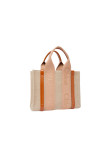 Visuel 2 : Chloé | Cabas Woody small en toile de lin et cuir camel | Boutique de Luxe Parenthese
