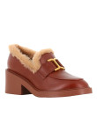 Visuel 2 : Collection Chloé | Mocassin à talon Marcie en cuir et en shearling| Boutique de chaussures Parenthese Bordeaux
