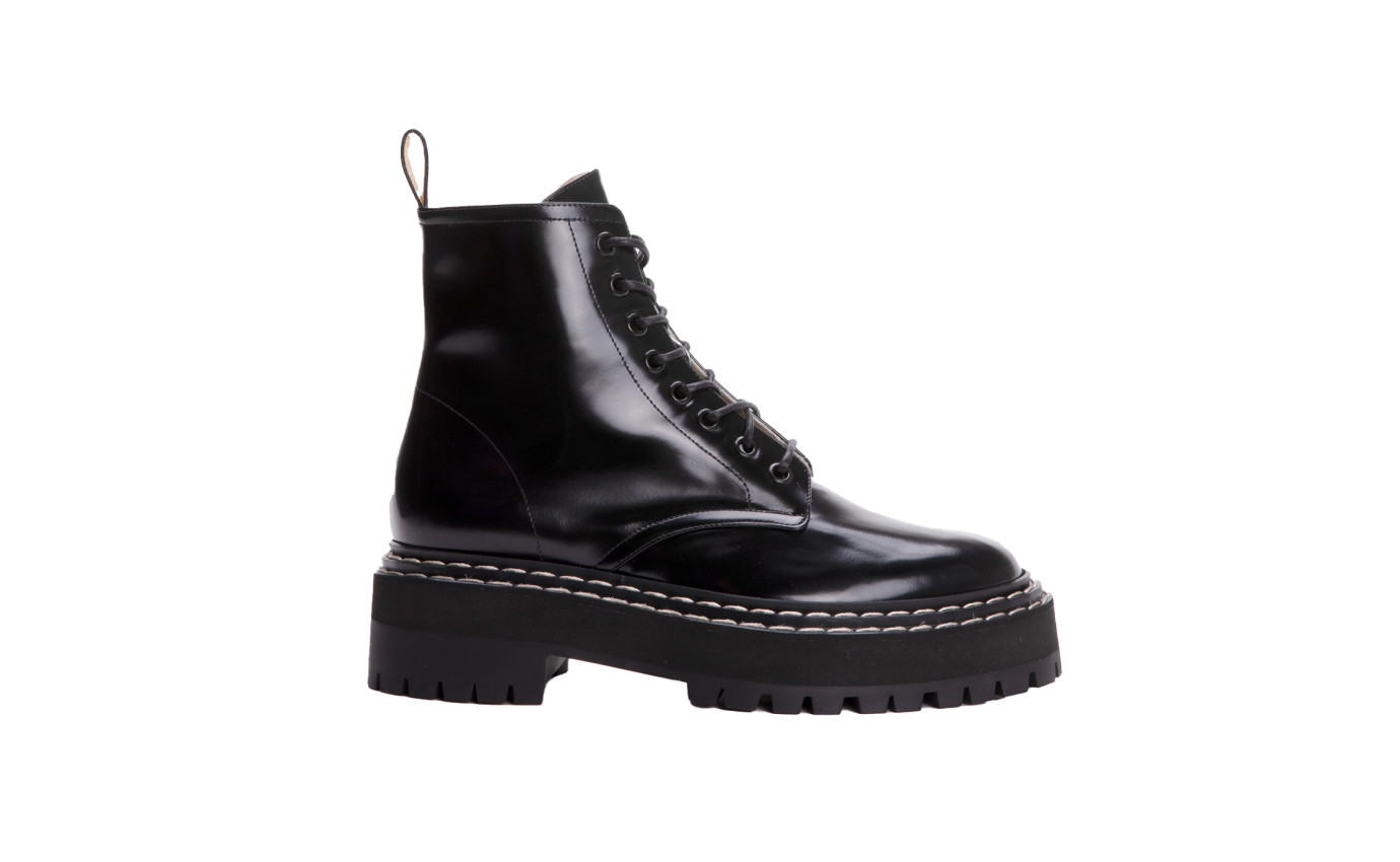 Visuel 1 : Collection Proenza Schouler Bordeaux | Boot Lug Sole en cuir noir | Boutique de Luxe Parenthese