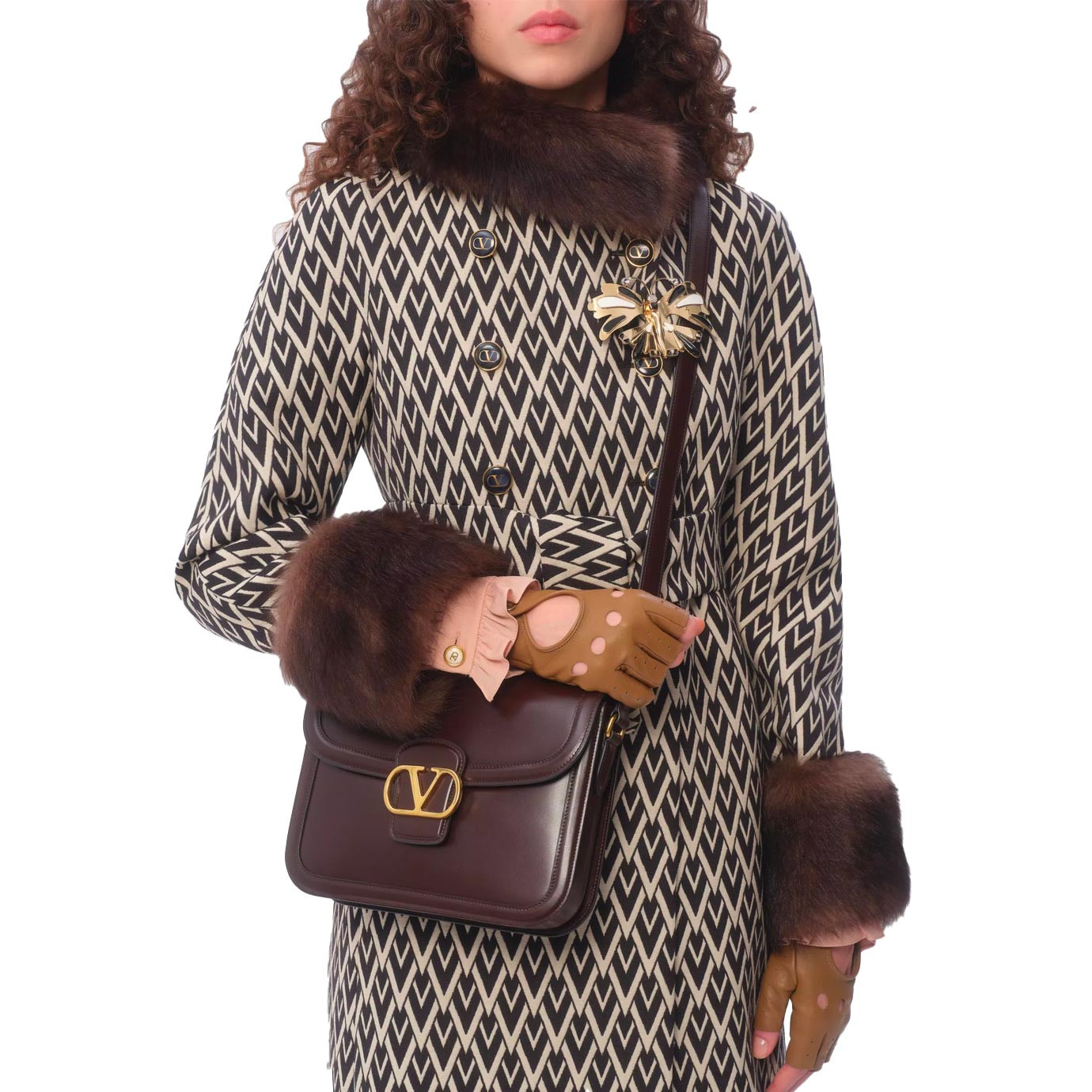 Visuel 5 : Valentino Garavani| Sac 9TO5 en cuir marron| Boutique de sacs luxe Parenthese