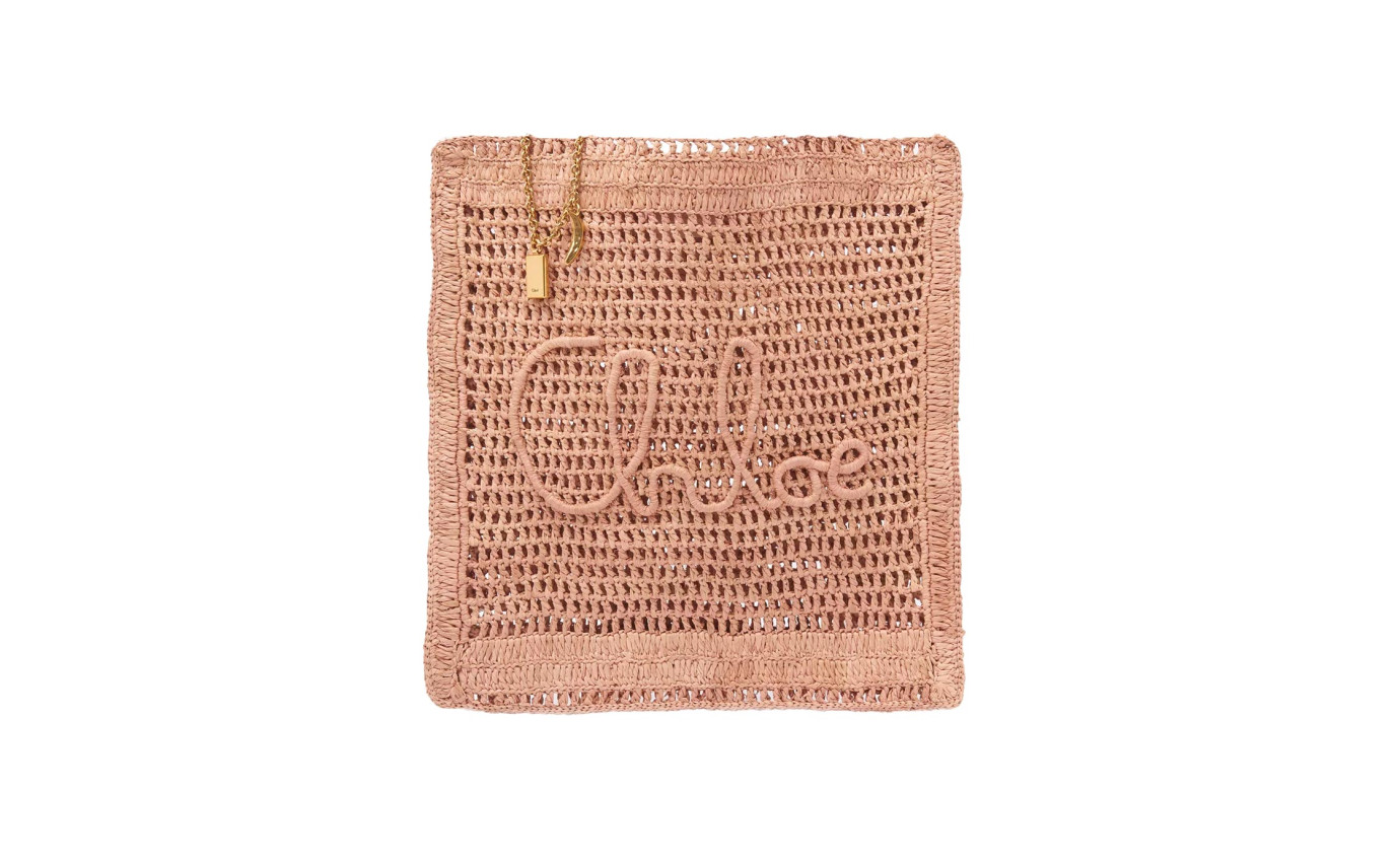 Visuel 1 : Collection Chloé Bordeaux | Cabas Summer Banana en raphia beige rosé | Boutique de sacs de Luxe Parenthese Bordeaux