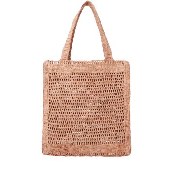 Visuel 3 : Collection Chloé Bordeaux | Cabas Summer Banana en raphia beige rosé | Boutique de sacs de Luxe Parenthese Bordeaux