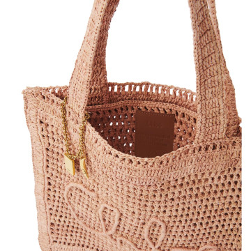 Visuel 4 : Collection Chloé Bordeaux | Cabas Summer Banana en raphia beige rosé | Boutique de sacs de Luxe Parenthese Bordeaux