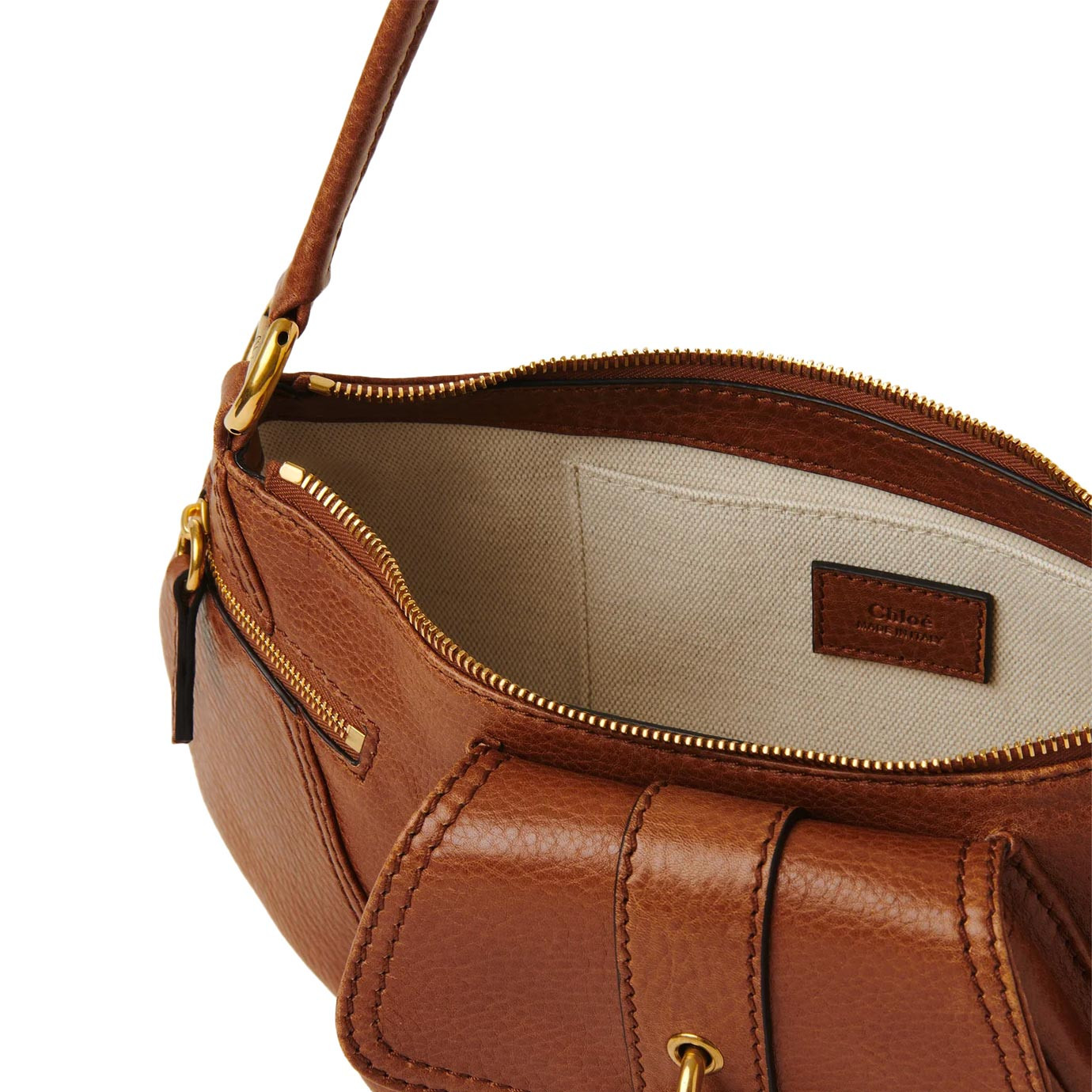 Visuel 4 : Collection Chloé Bordeaux | Sac The 99 en cuir camel | Boutique de sacs de Luxe Parenthese Bordeaux