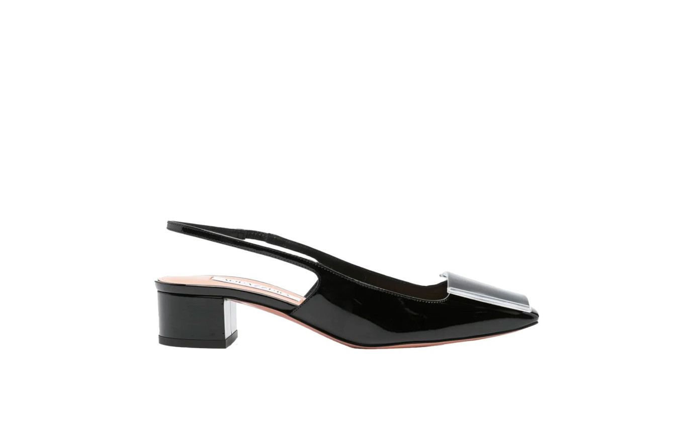 Visuel 1 : Collection Aquazzura Bordeaux | Escarpin Slingback Shibuya Noir| Boutique de chaussures de Luxe Parenthese