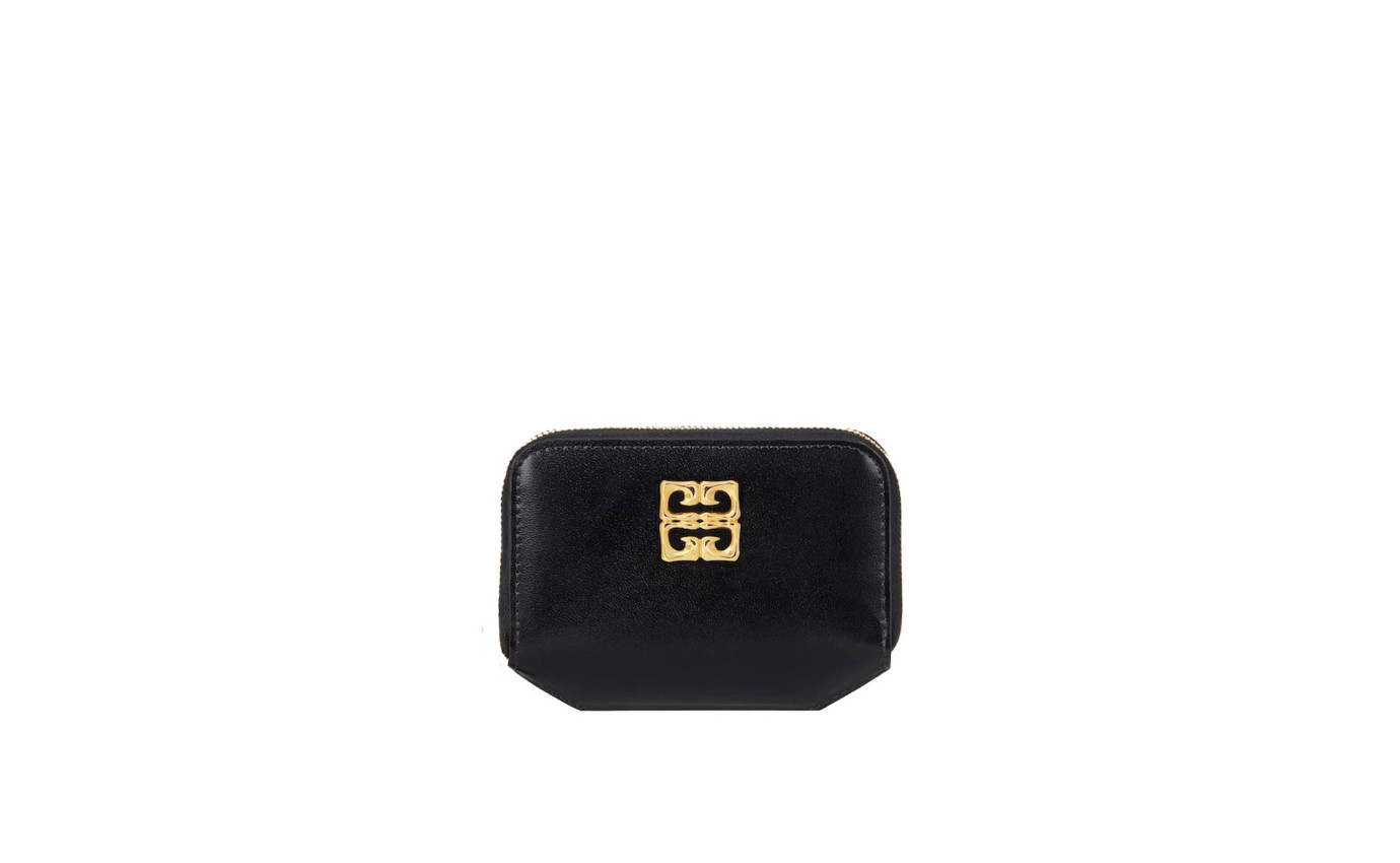 Visuel 1 : Givenchy| Porte-monnaie 4G Liquid en cuir noir| Boutique de luxe Parenthese
