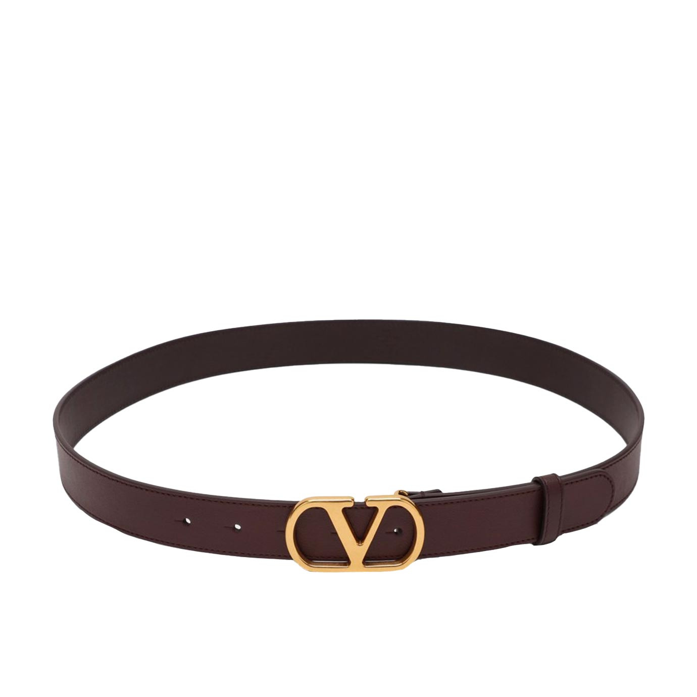 Visuel 1 : Collection Valentino Garavani Bordeaux | Ceinture VLogo Signature en cuir marron| Boutique luxe Bordeaux