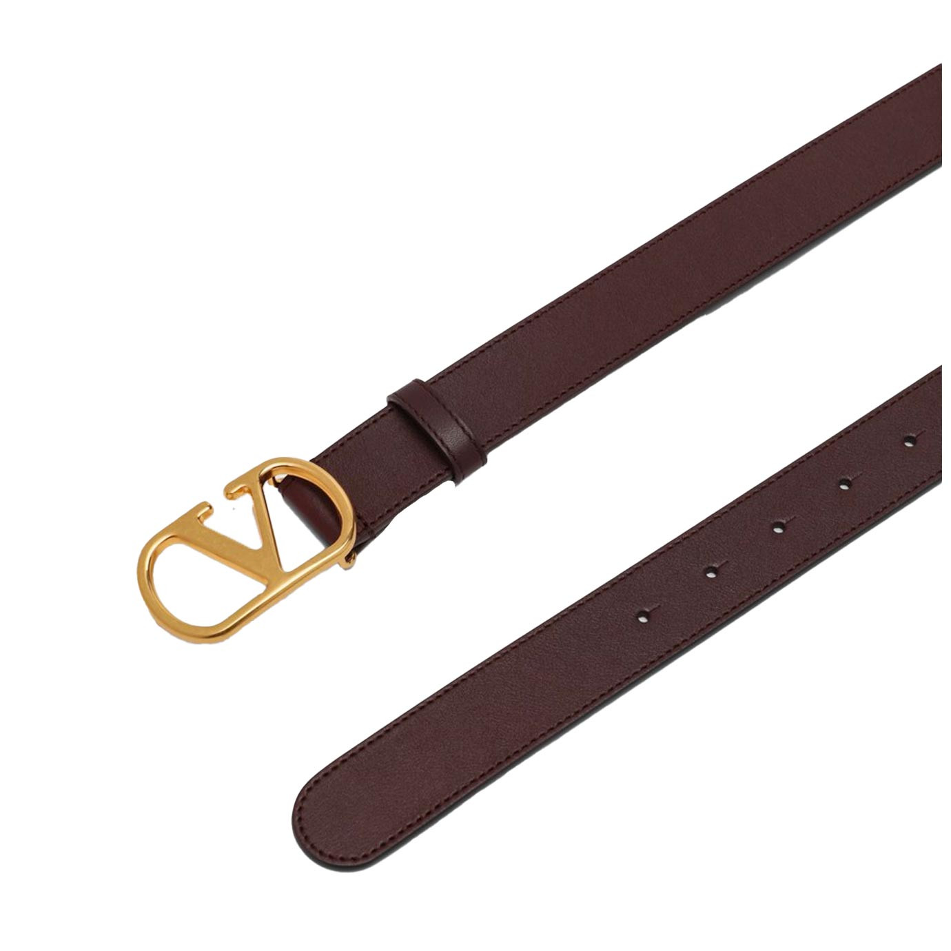 Visuel 2 : Collection Valentino Garavani Bordeaux | Ceinture VLogo Signature en cuir marron| Boutique luxe Bordeaux