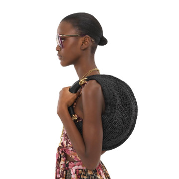 Visuel 5 : Collection Chloé Bordeaux | Sac Hobo Summer Banana en raphia noir | Boutique de sacs de Luxe Parenthese Bordeaux
