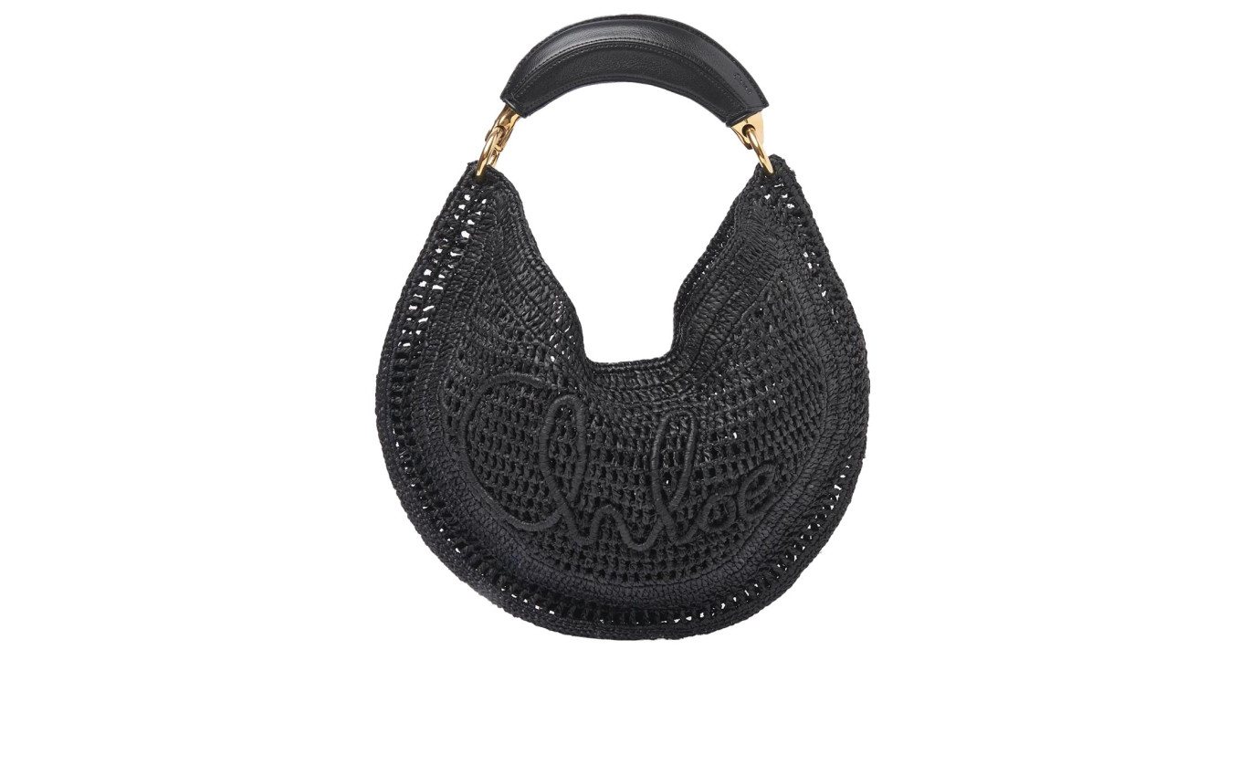 Visuel 1 : Collection Chloé Bordeaux | Sac Hobo Summer Banana en raphia noir | Boutique de sacs de Luxe Parenthese Bordeaux