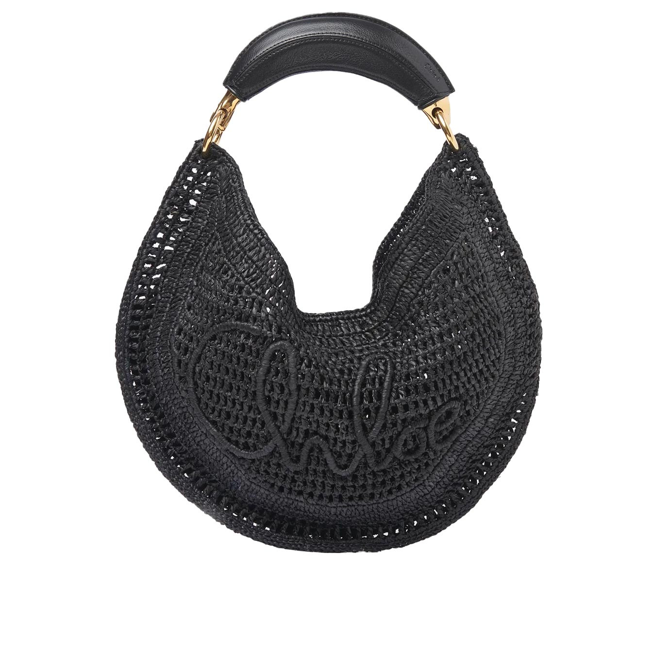 Visuel 1 : Collection Chloé Bordeaux | Sac Hobo Summer Banana en raphia noir | Boutique de sacs de Luxe Parenthese Bordeaux
