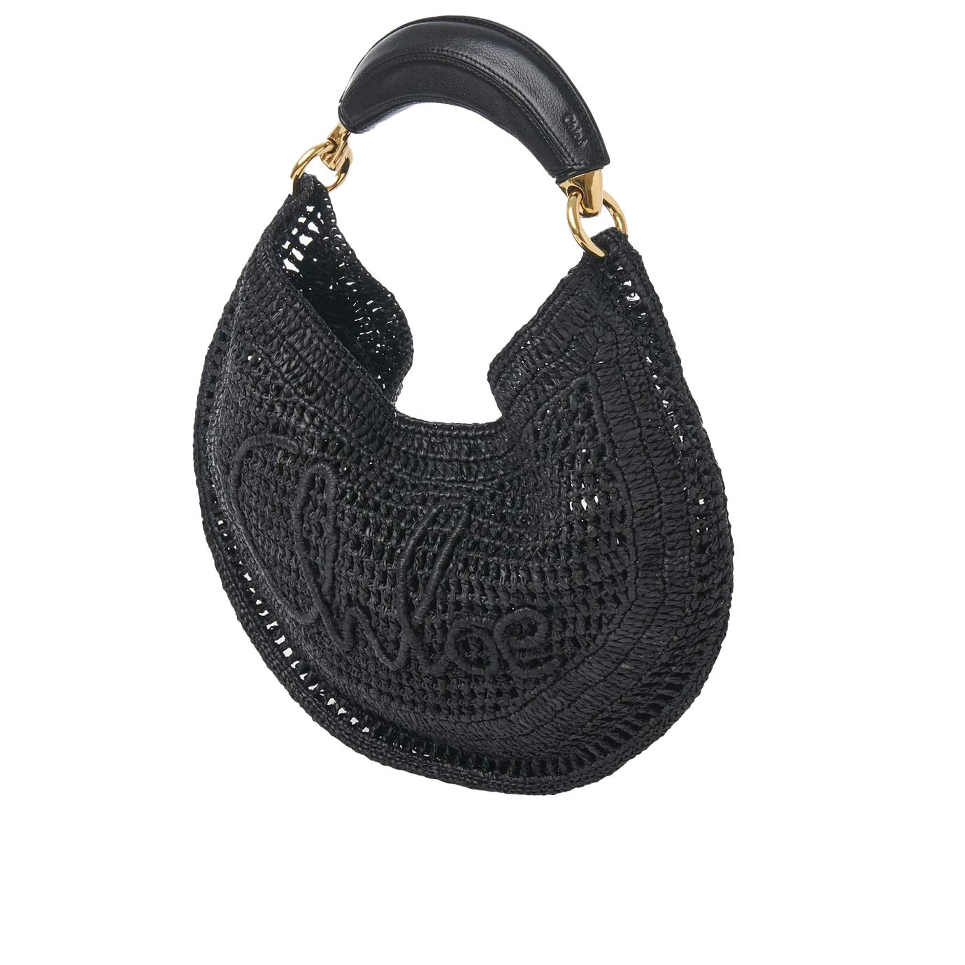Visuel 2 : Collection Chloé Bordeaux | Sac Hobo Summer Banana en raphia noir | Boutique de sacs de Luxe Parenthese Bordeaux