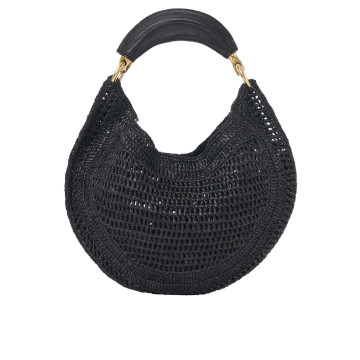 Visuel 3 : Collection Chloé Bordeaux | Sac Hobo Summer Banana en raphia noir | Boutique de sacs de Luxe Parenthese Bordeaux