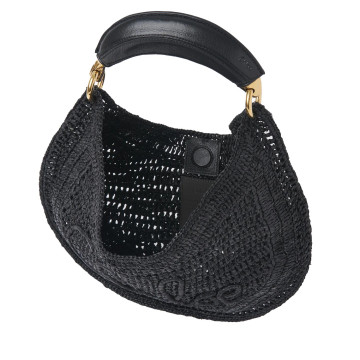 Visuel 4 : Collection Chloé Bordeaux | Sac Hobo Summer Banana en raphia noir | Boutique de sacs de Luxe Parenthese Bordeaux