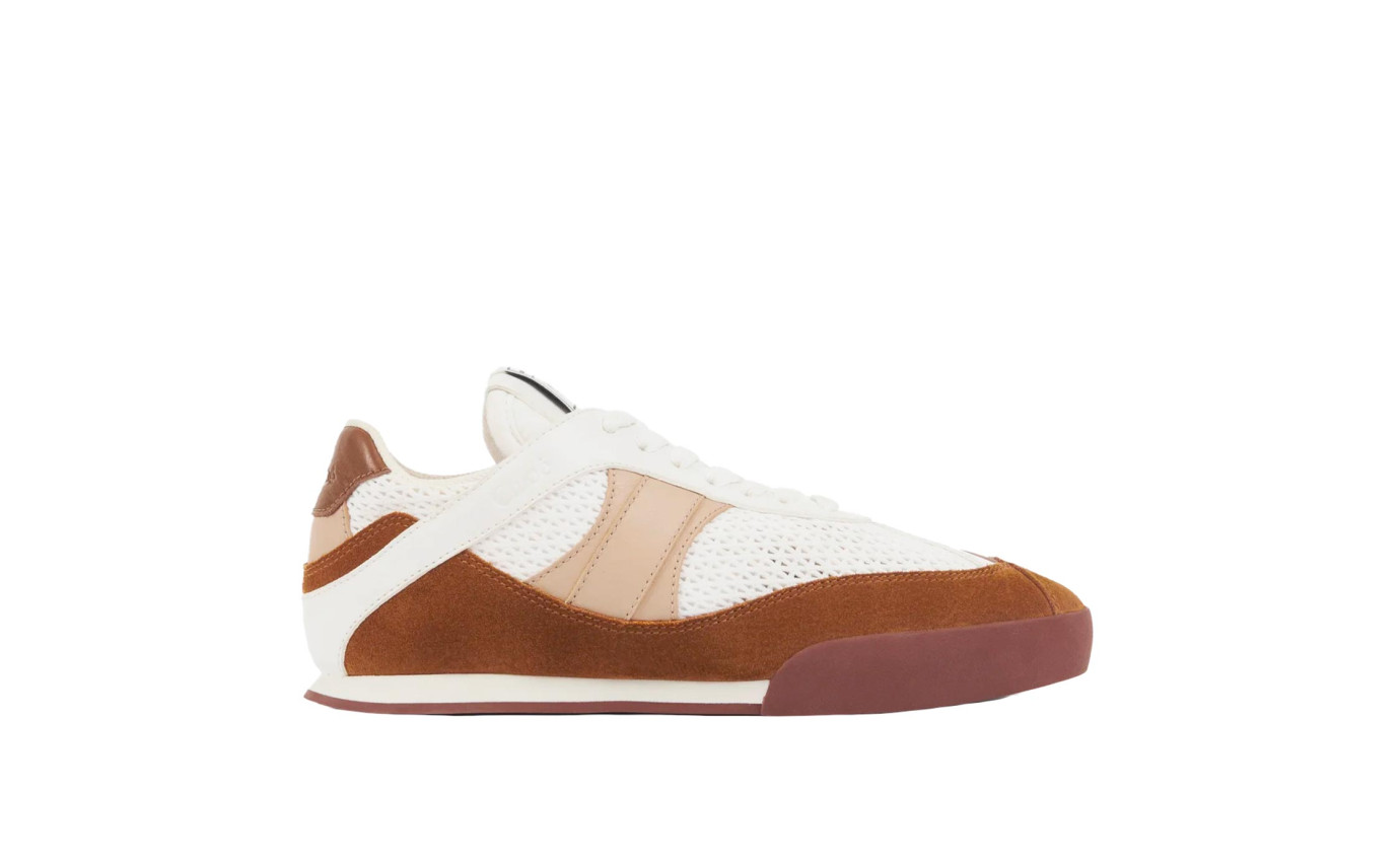 Visuel 1 : Collection Chloé Bordeaux | Sneaker basse kick en cuir camel| Boutique de Chaussures de luxe Parenthese Bordeaux