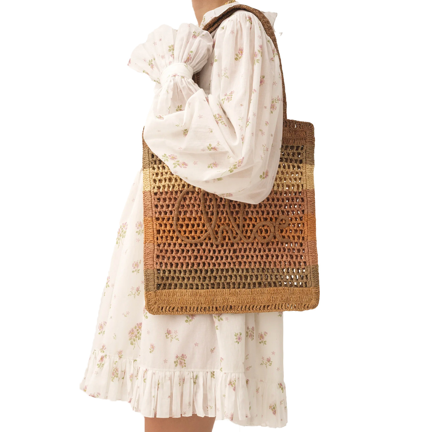 Visuel 3 : Collection Chloé Bordeaux | Cabas Summer Banana en raphia multi-beige | Boutique de sacs de Luxe Parenthese Bordeaux
