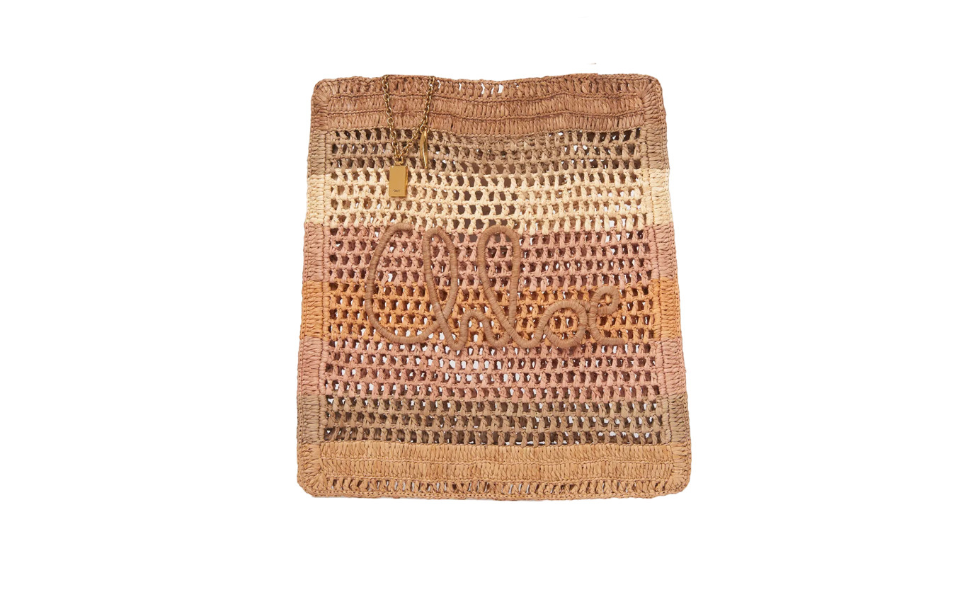 Visuel 1 : Collection Chloé Bordeaux | Cabas Summer Banana en raphia multi-beige | Boutique de sacs de Luxe Parenthese Bordeaux