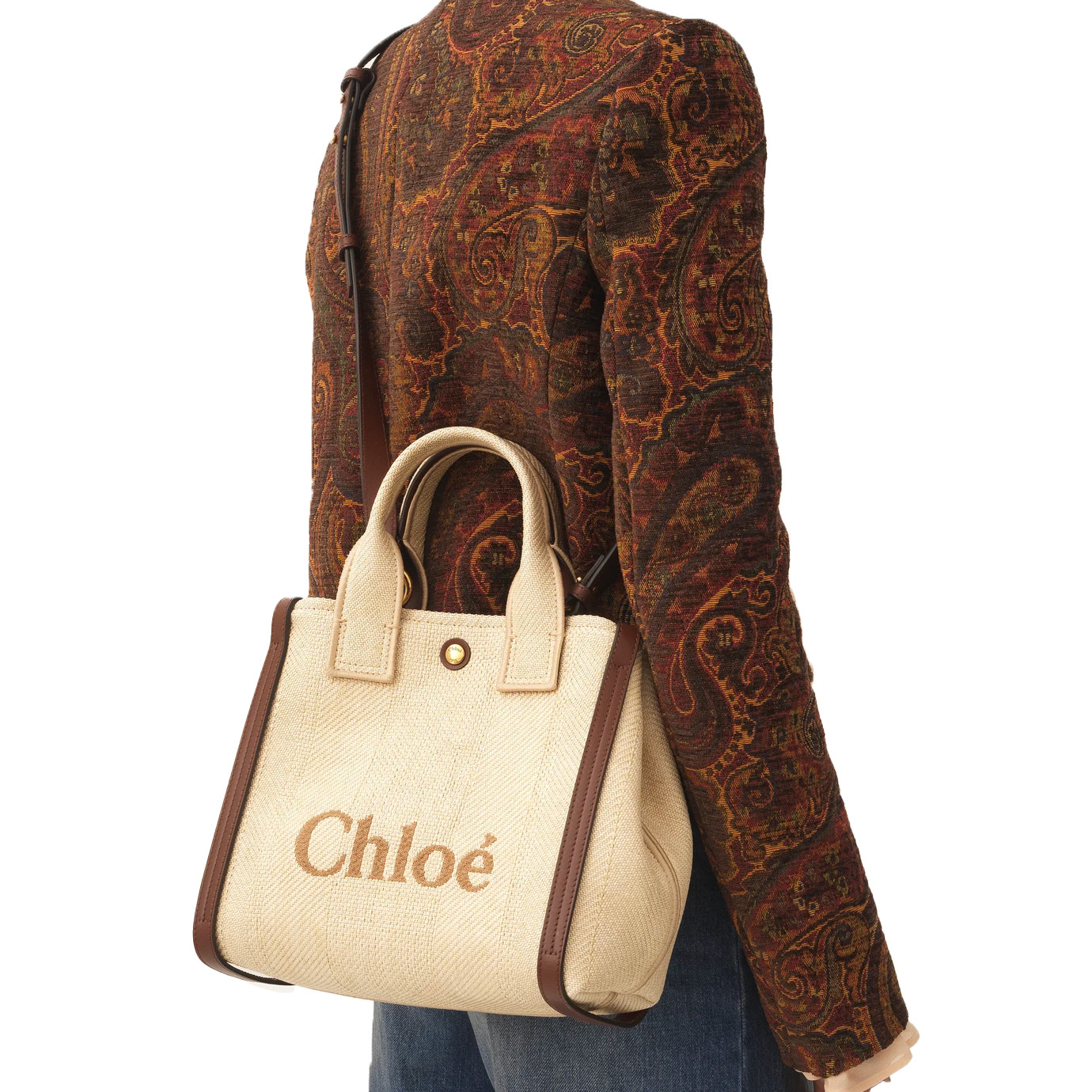 Visuel 5 : Collection Chloé Bordeaux | Sac Carry S effet raphia beige | Sacs de Luxe Parenthese Bordeaux
