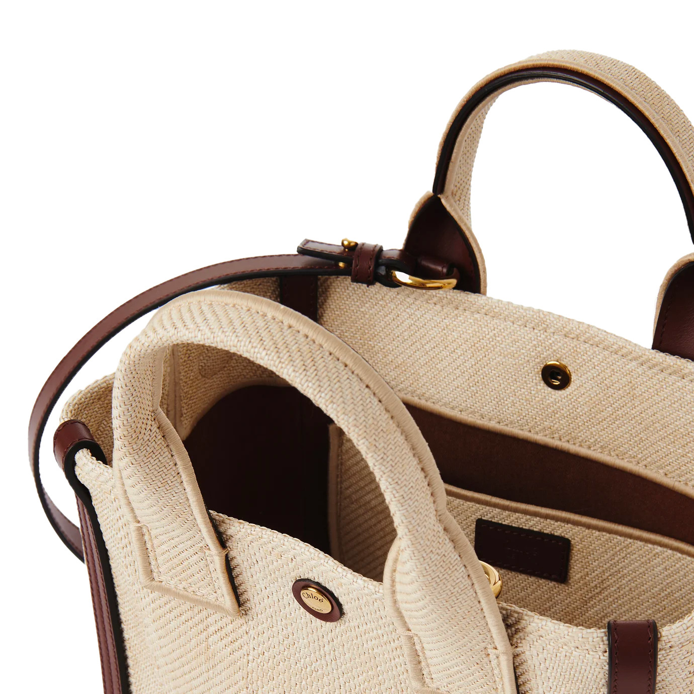 Visuel 3 : Collection Chloé Bordeaux | Sac Carry S effet raphia beige | Sacs de Luxe Parenthese Bordeaux