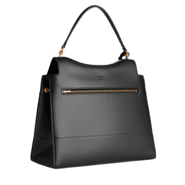 Visuel 3 : Collection Balenciaga Bordeaux | Sac Nano moyen en cuir noir| Sac de Luxe Parenthese Bordeaux