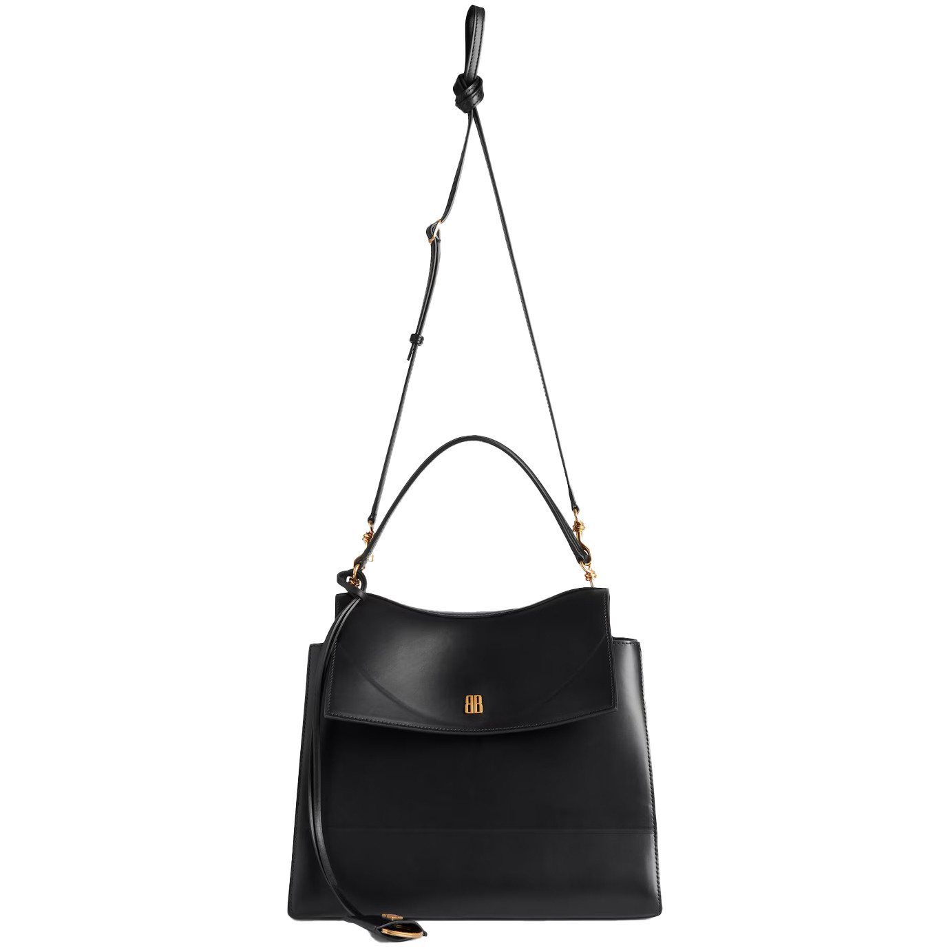 Visuel 4 : Collection Balenciaga Bordeaux | Sac Nano moyen en cuir noir| Sac de Luxe Parenthese Bordeaux