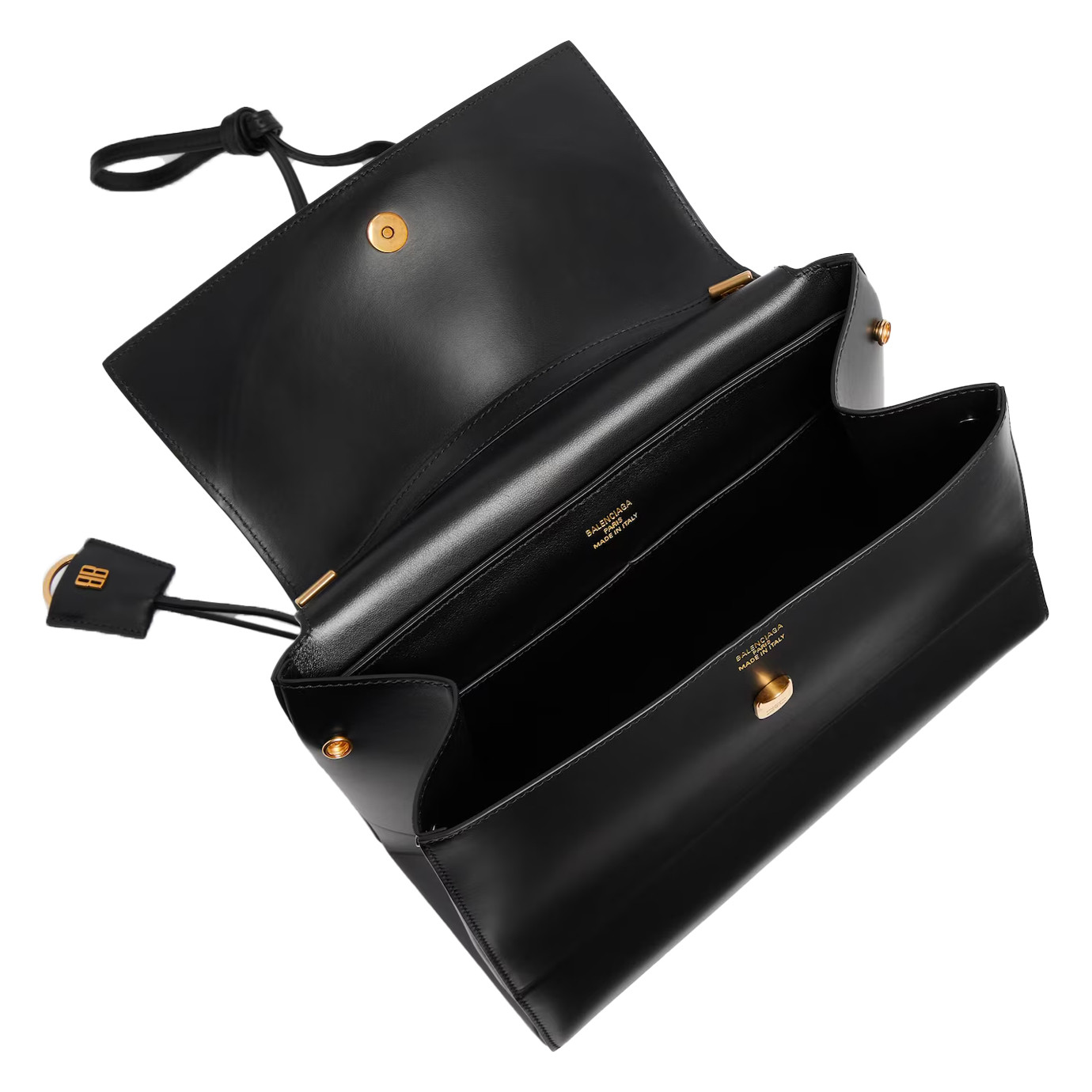 Visuel 5 : Collection Balenciaga Bordeaux | Sac Nano moyen en cuir noir| Sac de Luxe Parenthese Bordeaux