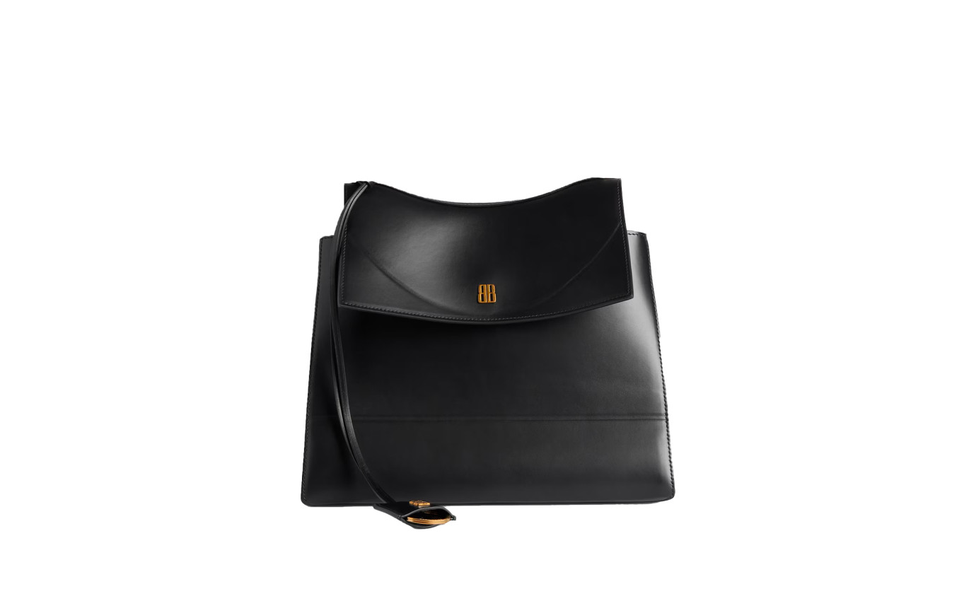 Visuel 1 : Collection Balenciaga Bordeaux | Sac Nano moyen en cuir noir| Sac de Luxe Parenthese Bordeaux