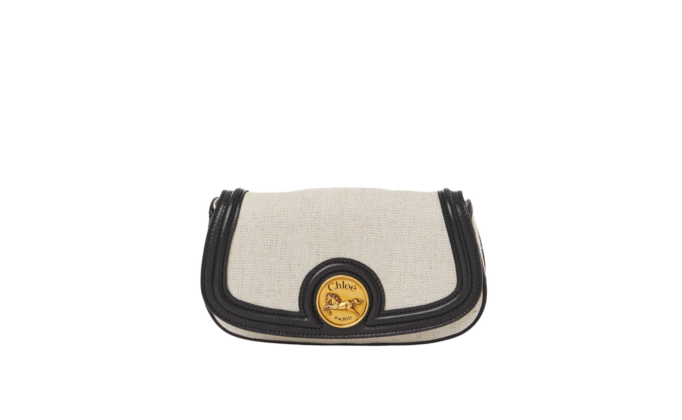 Visuel 1 : Collection Chloé Bordeaux | Petit sac Horse Medal toile et cuir | Boutique de sacs de Luxe Parenthese Bordeaux