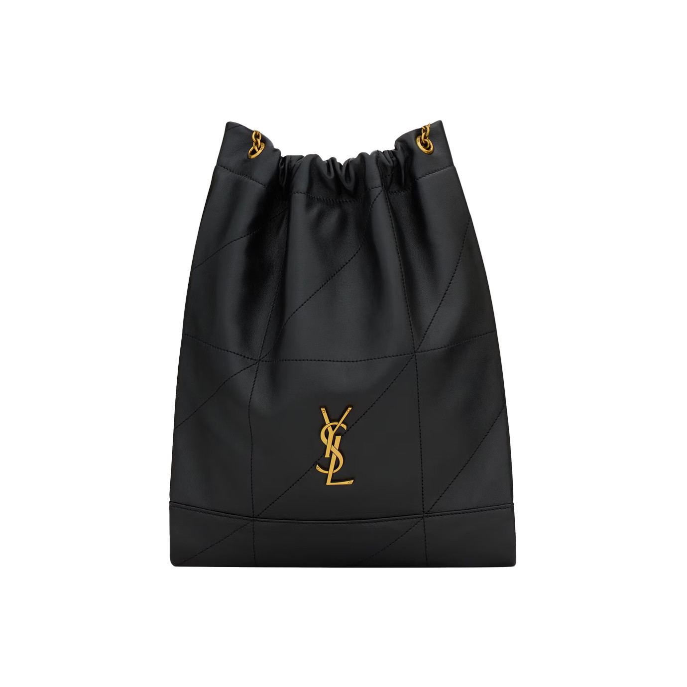Visuel 1 : Collection Saint Laurent Bordeaux | Sac Jamie pochon en cuir noir et logo or | Boutique Parenthese Bordeaux